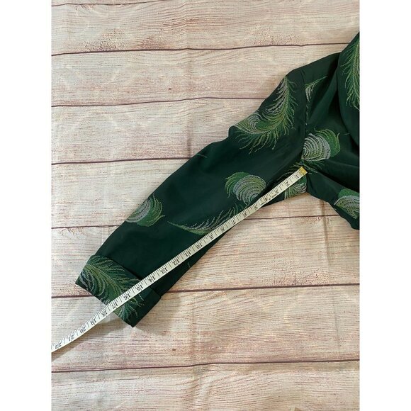 Vintage Cain Sloan Peacock Green Dressing Coat - L/XL - Picture 10 of 12